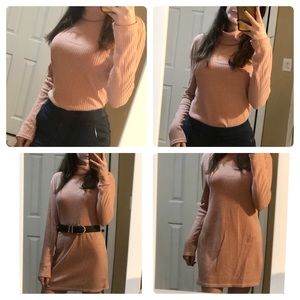 Pink Turtle Neck Dress